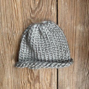 Handmade Knit Newborn Hat Gray